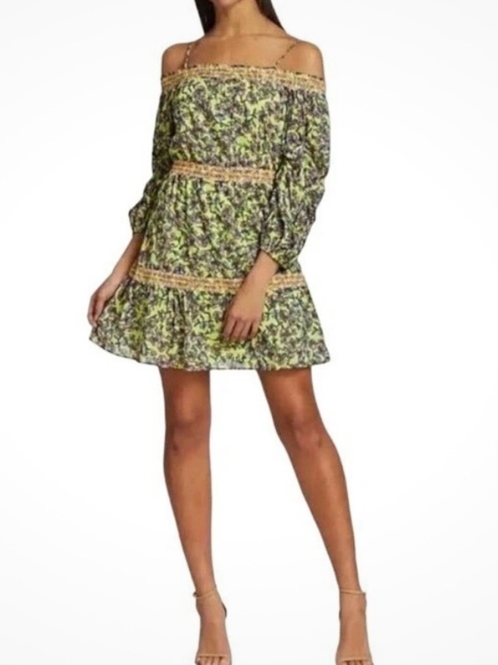 Alice + Olivia Off-Shoulder Dorothy Mini Dress Yellow 8